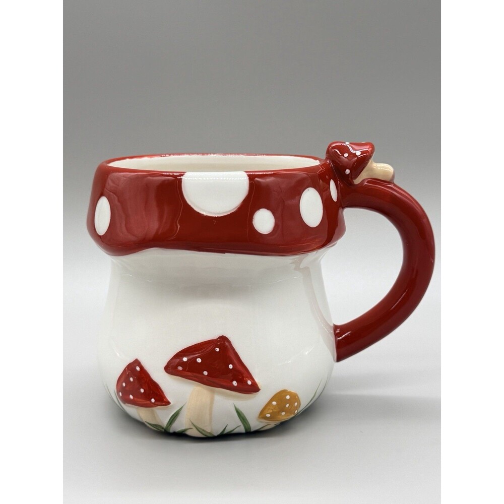 Potter's Studio Fairytale Red Mushroom 20 oz Mug Cottagecore Dopamine Decor